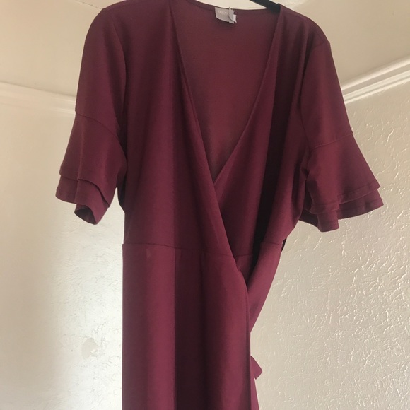 cranberry wrap dress